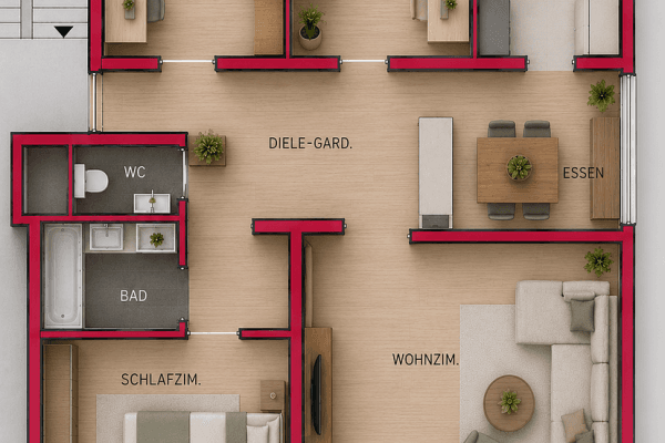 Prenájom bytu 4-izbový 104 m², Sindelfingen Prenájom bytu 4-izbový 104 m², Sindelfingen