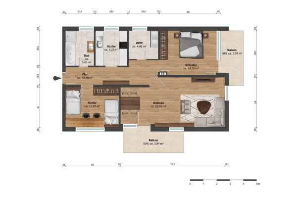 Predaj bytu 3-izbový 81 m², Braunschweig, Dolné Sasko Predaj bytu 3-izbový 81 m², Braunschweig, Dolné Sasko