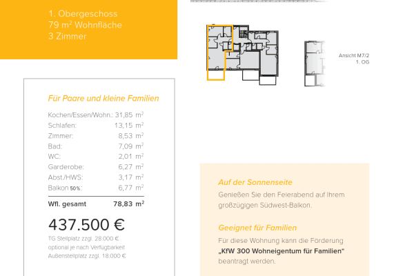 Predaj bytu 3-izbový 79 m², Moltkestr. 7, Langenau, Bádensko-Wurttembersko Predaj bytu 3-izbový 79 m², Moltkestr. 7, Langenau, Bádensko-Wurttembersko