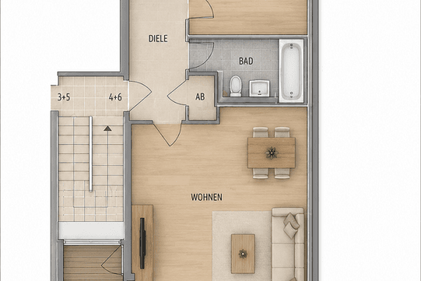 Prenájom bytu 2-izbový 61 m², Korschenbroich Prenájom bytu 2-izbový 61 m², Korschenbroich
