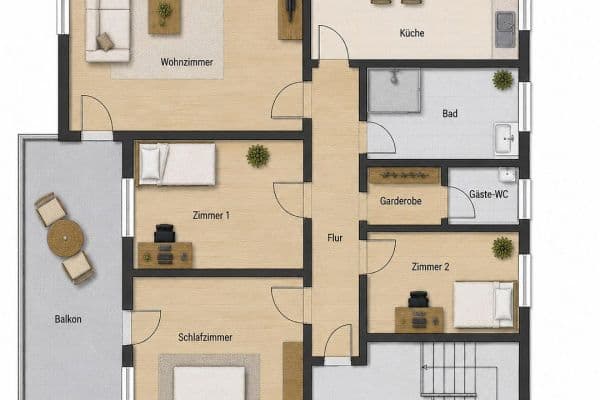 Prenájom bytu 4-izbový 100 m², Baiersdorf Prenájom bytu 4-izbový 100 m², Baiersdorf