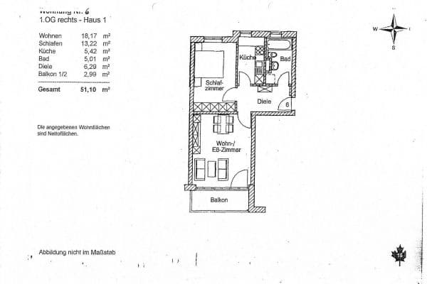Prenájom bytu 2-izbový 51 m², Oberländerstrasse 76, Augsburg Prenájom bytu 2-izbový 51 m², Oberländerstrasse 76, Augsburg