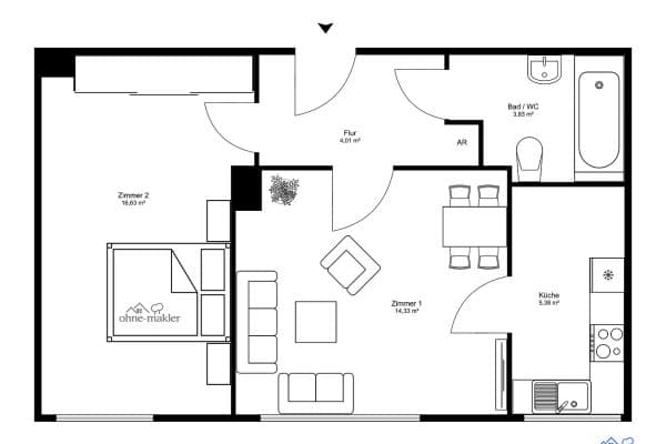 Predaj bytu 2-izbový 45 m², Berlin - Schöneberg, Berlín Predaj bytu 2-izbový 45 m², Berlin - Schöneberg, Berlín