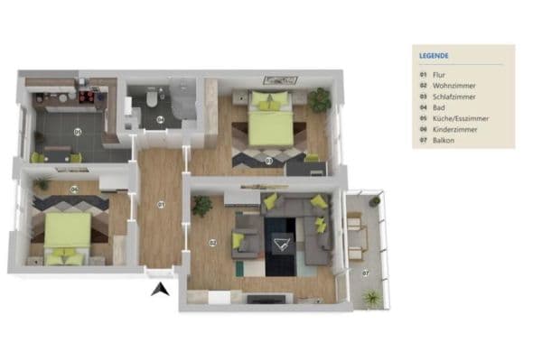 Prenájom bytu 3-izbový 70 m², Seligenstadt Prenájom bytu 3-izbový 70 m², Seligenstadt