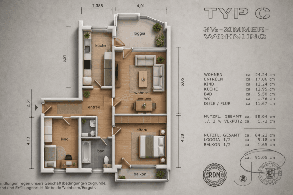 Predaj bytu 3-izbový 91 m², Multring 7, Weinheim Predaj bytu 3-izbový 91 m², Multring 7, Weinheim
