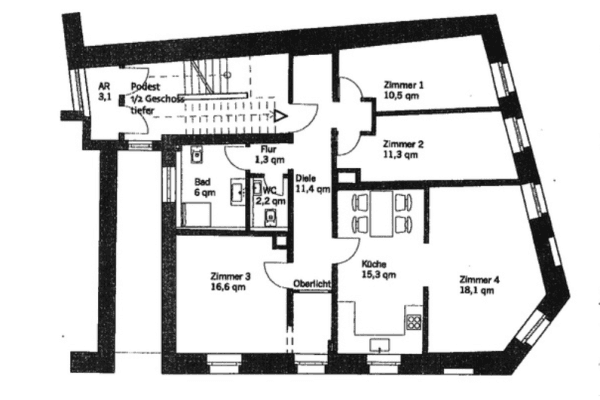 Prenájom bytu 5-izbový 94 m², Burgstr 87, SOLINGEN Prenájom bytu 5-izbový 94 m², Burgstr 87, SOLINGEN