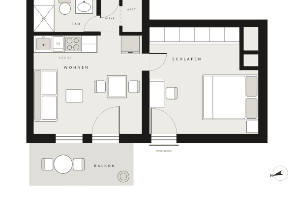 Prenájom bytu 2-izbový 36 m², München, Bavorsko Prenájom bytu 2-izbový 36 m², München, Bavorsko