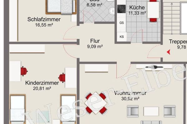 Prenájom bytu 3-izbový 95 m², Bremerhaven, Brémy Prenájom bytu 3-izbový 95 m², Bremerhaven, Brémy