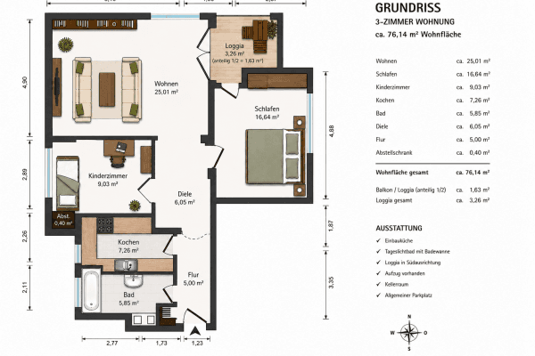 Prenájom bytu 3-izbový 77 m², Akademiestraße 27, Hanau Prenájom bytu 3-izbový 77 m², Akademiestraße 27, Hanau