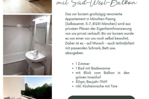 Predaj bytu 1-izbový 30 m², Salbauerstraße 7, München, Bavorsko Predaj bytu 1-izbový 30 m², Salbauerstraße 7, München, Bavorsko