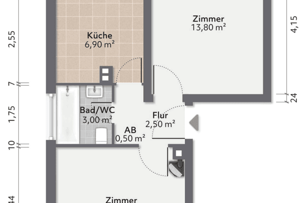 Prenájom bytu 2-izbový 44 m², Gerhart-Hauptmann-Str. 13b, Heidelberg Prenájom bytu 2-izbový 44 m², Gerhart-Hauptmann-Str. 13b, Heidelberg
