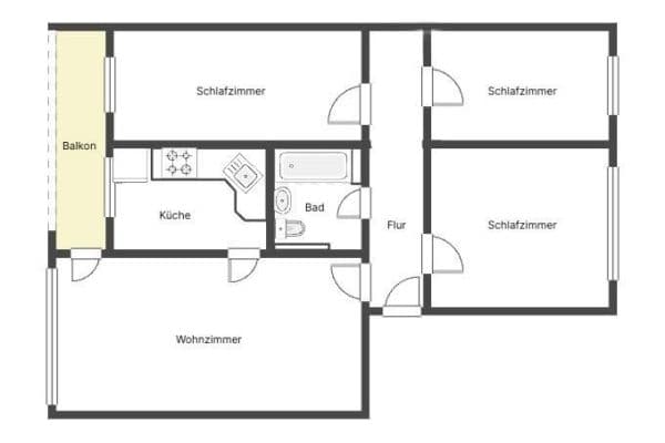 Prenájom bytu 4-izbový 78 m², Kräpeliner Wende 6B, Greifswald Prenájom bytu 4-izbový 78 m², Kräpeliner Wende 6B, Greifswald
