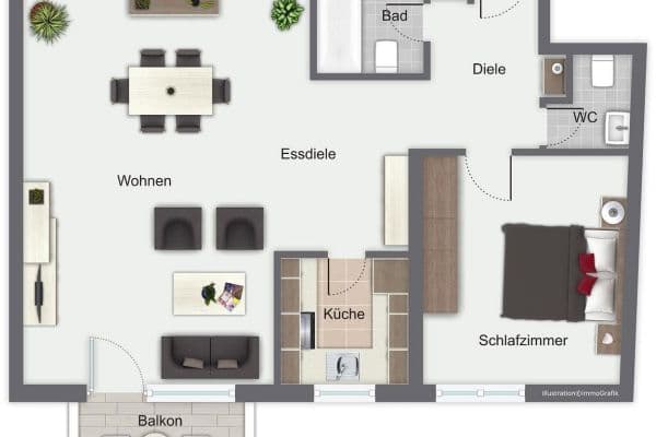 Prenájom bytu 2-izbový 63 m², Frankfurt am Main, Hesensko Prenájom bytu 2-izbový 63 m², Frankfurt am Main, Hesensko