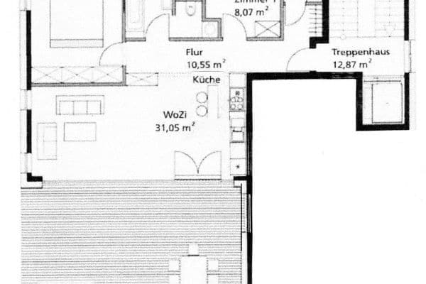 Prenájom bytu 3-izbový 102 m², Kassel-Harleshausen, Hesensko Prenájom bytu 3-izbový 102 m², Kassel-Harleshausen, Hesensko