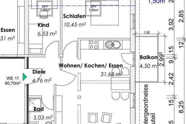 Prenájom bytu 3-izbový 61 m², Thannhausen Prenájom bytu 3-izbový 61 m², Thannhausen