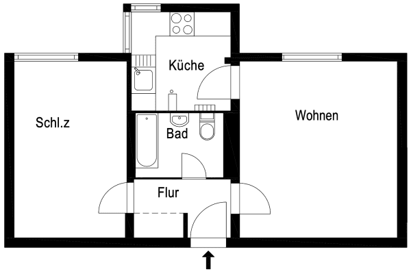 Prenájom bytu 2-izbový 44 m², Eutiner Straße 1, Lübeck Prenájom bytu 2-izbový 44 m², Eutiner Straße 1, Lübeck