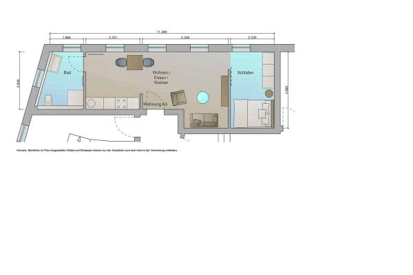 Prenájom bytu 1-izbový 39 m², Mannheim Prenájom bytu 1-izbový 39 m², Mannheim