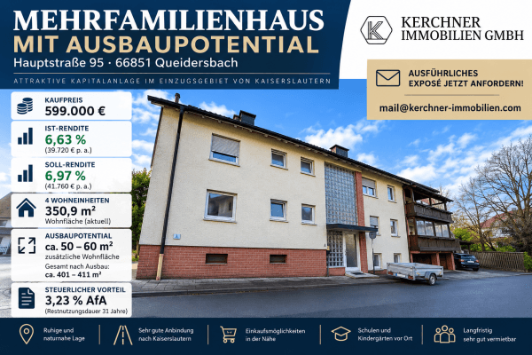 Predaj domu 410 m², pozemok 621 m², Hauptstr. 95, Queidersbach Predaj domu 410 m², pozemok 621 m², Hauptstr. 95, Queidersbach
