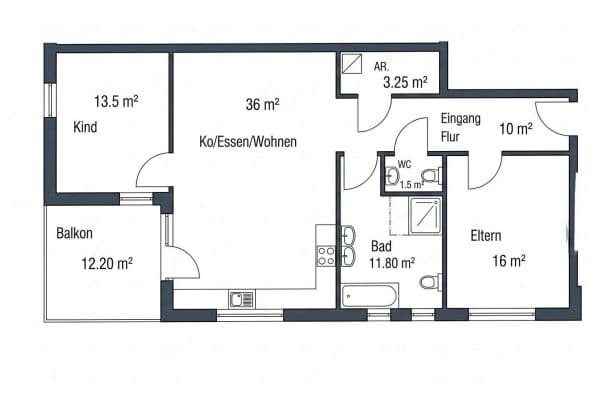 Prenájom bytu 3-izbový 96 m², Jockgrim Prenájom bytu 3-izbový 96 m², Jockgrim