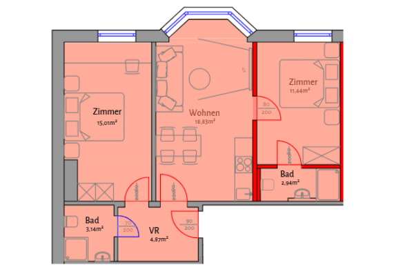 Prenájom bytu 3-izbový 56 m², Kinkstraße, Kufstein, Tirolsko Prenájom bytu 3-izbový 56 m², Kinkstraße, Kufstein, Tirolsko