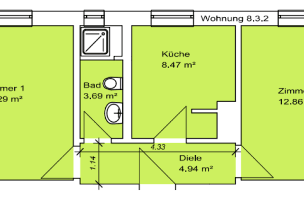 Prenájom bytu 2-izbový 49 m², Eisnerstraße 8, Magdeburg, Sasko-Anhaltsko Prenájom bytu 2-izbový 49 m², Eisnerstraße 8, Magdeburg, Sasko-Anhaltsko