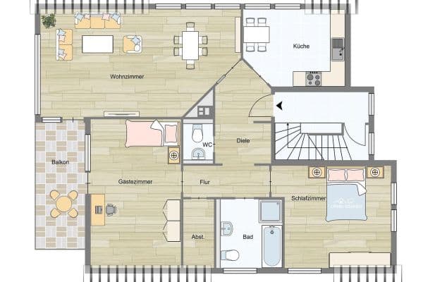 Prenájom bytu 3-izbový 119 m², Bochum Prenájom bytu 3-izbový 119 m², Bochum
