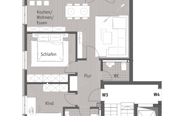Prenájom bytu 3-izbový 88 m², Seligenstadt-Froschhausen Prenájom bytu 3-izbový 88 m², Seligenstadt-Froschhausen