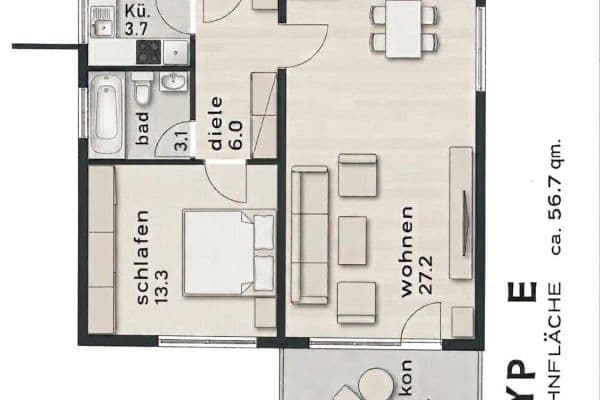 Predaj bytu 2-izbový 57 m², Frankfurt, Hesensko Predaj bytu 2-izbový 57 m², Frankfurt, Hesensko