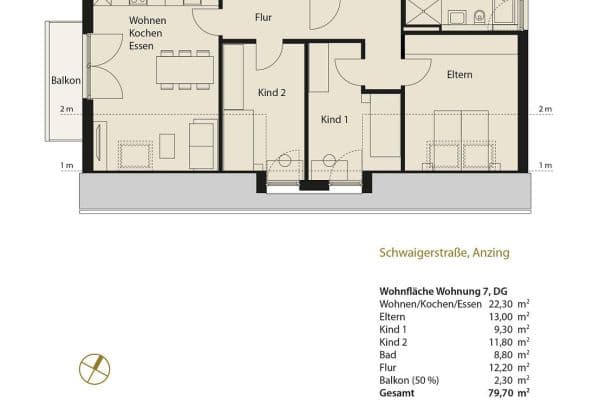 Prenájom bytu 4-izbový 80 m², Anzing, Bavorsko Prenájom bytu 4-izbový 80 m², Anzing, Bavorsko