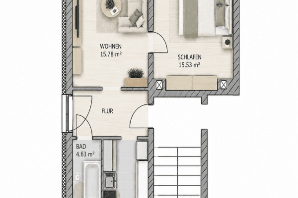 Prenájom bytu 2-izbový 50 m², Hainstraße 16, Thum Prenájom bytu 2-izbový 50 m², Hainstraße 16, Thum