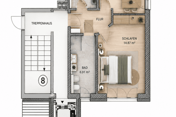 Prenájom bytu 2-izbový 56 m², Hainstraße 8, Thum, Sasko Prenájom bytu 2-izbový 56 m², Hainstraße 8, Thum, Sasko