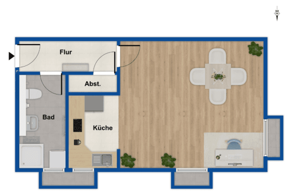 Prenájom bytu 1-izbový 46 m², Unterhaching, Bavorsko Prenájom bytu 1-izbový 46 m², Unterhaching, Bavorsko