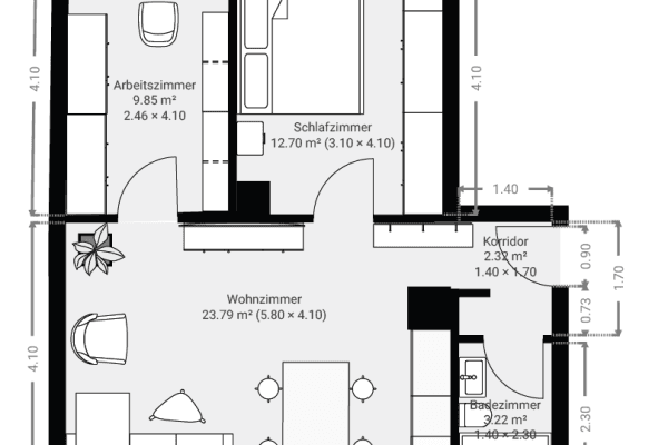Predaj bytu 3-izbový 52 m², Heilbronn Predaj bytu 3-izbový 52 m², Heilbronn
