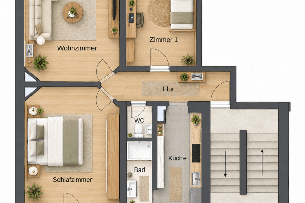 Prenájom bytu 3-izbový 66 m², Offenbach am Main Prenájom bytu 3-izbový 66 m², Offenbach am Main