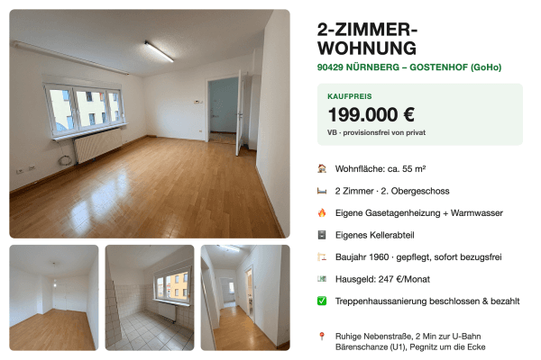 Predaj bytu 2-izbový 55 m², Zickstr 2, Nürnberg, Bavorsko Predaj bytu 2-izbový 55 m², Zickstr 2, Nürnberg, Bavorsko
