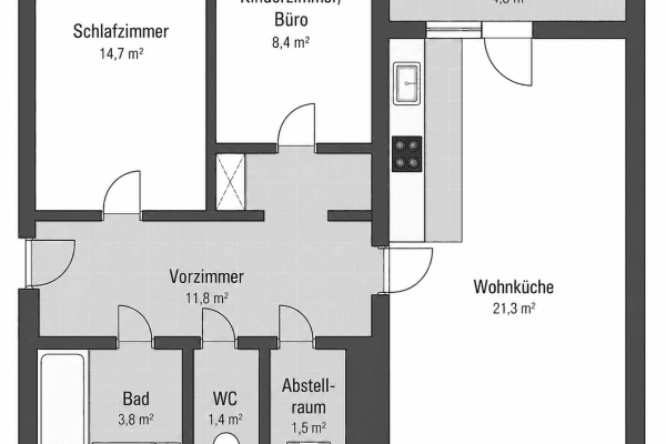 Prenájom bytu 3-izbový 67 m², Grubergasse 5, Wien, Viedeň Prenájom bytu 3-izbový 67 m², Grubergasse 5, Wien, Viedeň