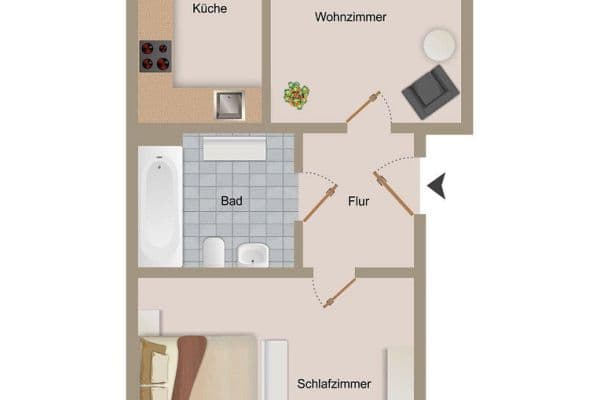 Predaj bytu 2-izbový 55 m², Erfurt, Durínsko Predaj bytu 2-izbový 55 m², Erfurt, Durínsko