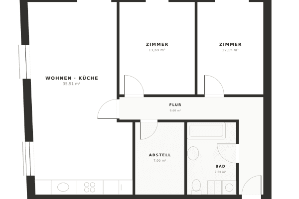 Prenájom bytu 3-izbový 85 m², Melle Prenájom bytu 3-izbový 85 m², Melle