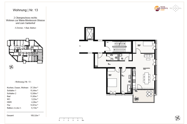 Predaj bytu 3-izbový 105 m², Kaltenweiderplatz 3a, Langenhagen Predaj bytu 3-izbový 105 m², Kaltenweiderplatz 3a, Langenhagen