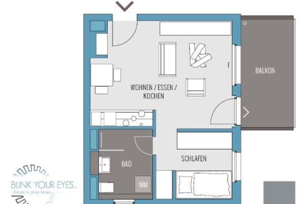 Prenájom bytu 1-izbový 35 m², Frankfurt, Hesensko Prenájom bytu 1-izbový 35 m², Frankfurt, Hesensko