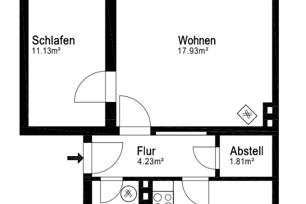 Prenájom bytu 2-izbový 53 m², Bremen, Brémy Prenájom bytu 2-izbový 53 m², Bremen, Brémy