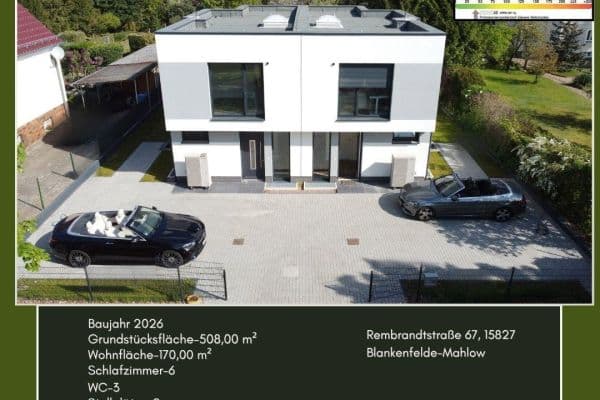 Predaj domu 170 m², pozemok 508 m², Rembrandtstraße 67, Blankenfelde-Mahlow Predaj domu 170 m², pozemok 508 m², Rembrandtstraße 67, Blankenfelde-Mahlow