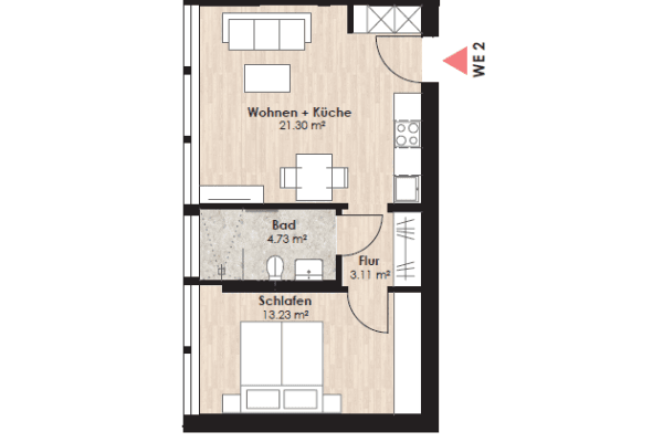 Prenájom bytu 2-izbový 42 m², Jägerstr. 38a, Lünen Prenájom bytu 2-izbový 42 m², Jägerstr. 38a, Lünen