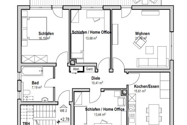 Prenájom bytu 4-izbový 104 m², Kleinostheim Prenájom bytu 4-izbový 104 m², Kleinostheim