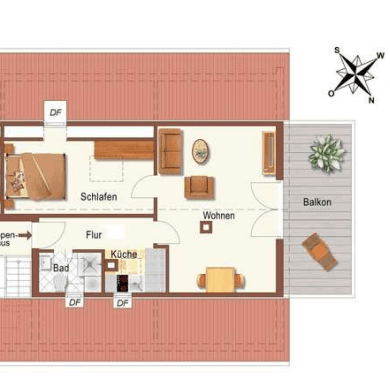 Prenájom bytu 2-izbový 40 m², Waiblingen/Bittenfeld Prenájom bytu 2-izbový 40 m², Waiblingen/Bittenfeld