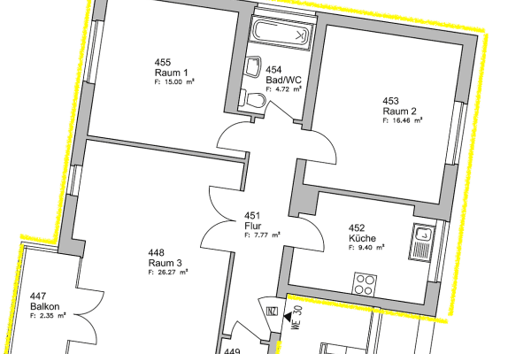 Prenájom bytu 3-izbový 84 m², Velten Prenájom bytu 3-izbový 84 m², Velten