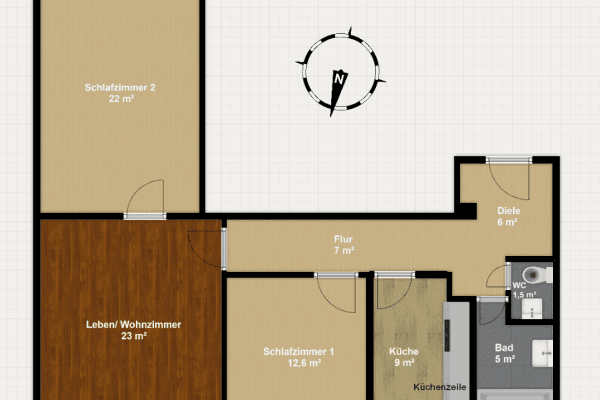 Prenájom bytu 3-izbový 86 m², Wuppertal Prenájom bytu 3-izbový 86 m², Wuppertal