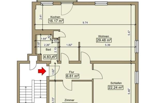 Prenájom bytu 3-izbový 99 m², Levi-Strauss-Straße 9R, Kitzingen Prenájom bytu 3-izbový 99 m², Levi-Strauss-Straße 9R, Kitzingen