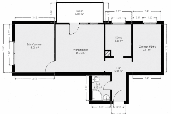 Predaj bytu 3-izbový 55 m², Niederhofenstraße 56, Leonberg/Eltingen Predaj bytu 3-izbový 55 m², Niederhofenstraße 56, Leonberg/Eltingen