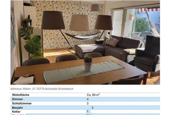 Prenájom bytu 4-izbový 89 m², Albstraße 21, Aichwald Prenájom bytu 4-izbový 89 m², Albstraße 21, Aichwald